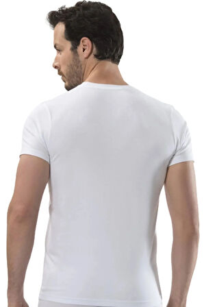 Has Altunkoza 12'li Paket Erkek 0 Yaka Kısa Kollu Atlet Beyaz 14203