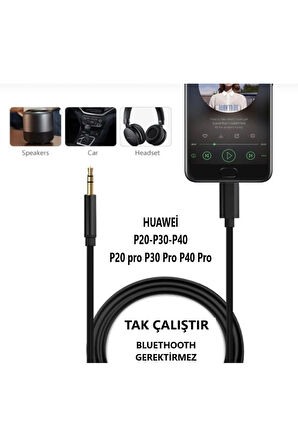Huawei P30 Pro P20 Pro P40 Pro P30 P20 P40 Aux Kablo Type C Aux Kablo Dac Çipli örgü Tak Çalıştır