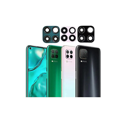 Huawei P40 Lite İle Uyumlu Kamera Camı  JNY-LX1 Siyah