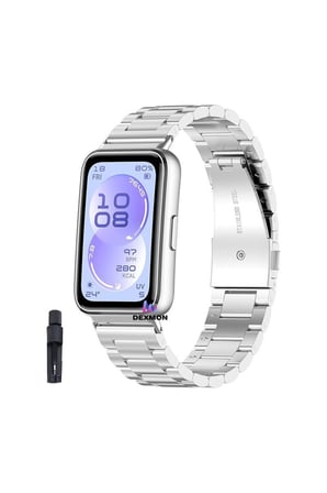 Huawei Band 11 / 11 Pro Uyumlu Paslanmaz Çelik Baklalı Metal Premium Kordon