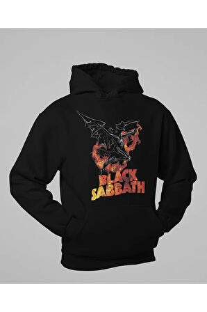 Tasarım Black Sabbath Baskılı Unisex Oversize Rock Metal Hoodie
