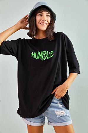 Pamuk The Humble Thunder Tasarımlı Unisex Siyah T-shirt