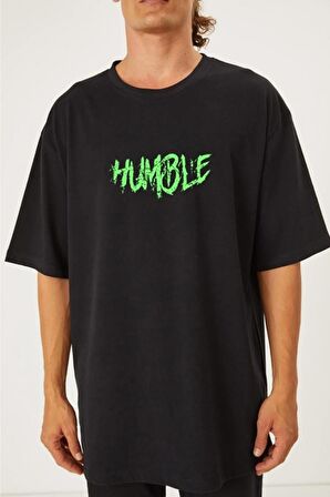 Pamuk The Humble Thunder Tasarımlı Unisex Siyah T-shirt