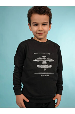 Hun İmpartorluğu Legolu %100 Pamuklu  Siyah Çocuk Eşofman Takımı