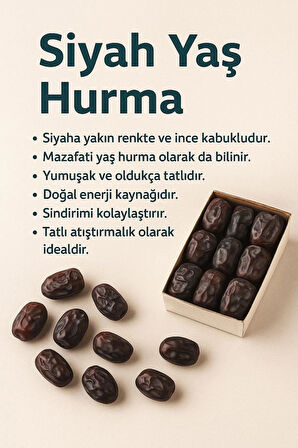 500 gr Iran Hurması Yaş hurma siyah katkısız yumuşak hurma