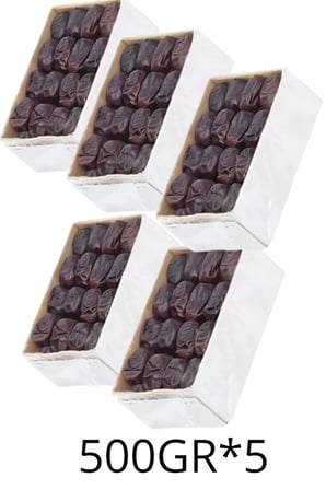 İran Rutab Hurması | 5x500 GR (2.5 KG Koli) | Taze Yumuşak Hurma | Gıda