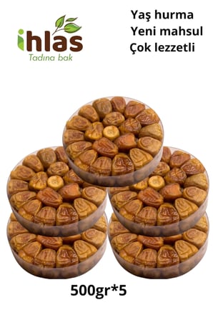 Medine Cassim Kasim Sukkari Rutab Duble Taze -yaş Hurma 2,5kg Tabak Hurma Yumuşak 500gr*5 Paket Set