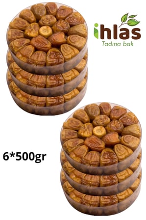 Yeni Mahsul Kasım Yaş Hurma (500GR×6) 3Kg Sukkeri Yumuşak Tabak Hurması Medine Ramazan Yeni Mahsul