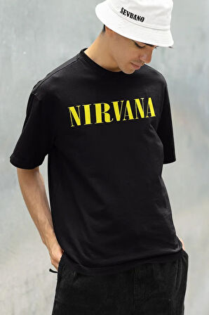 Nirvana Müzik Grubu Baskılı Unisex Oversize Rock Metal Tişört