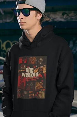 The Weeknd After Hours Gta Temalı Baskılı Unisex Oversize Hoodie