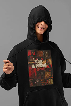 The Weeknd After Hours Gta Temalı Baskılı Unisex Oversize Hoodie