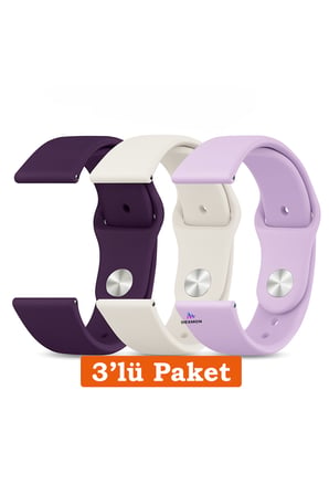 Huawei Watch GT GT2 GT2e GT4 GT5 Gt6 Gt7 Pro SE Elite 46mm Uyumlu 22mm 3'lü Paket Silikon Kordon Seti