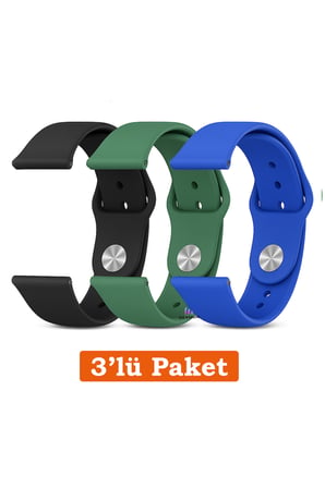 Huawei Watch GT GT2 GT2e GT4 GT5 Gt6 Gt7 Pro SE Elite 46mm Uyumlu 22mm 3'lü Paket Silikon Kordon Seti