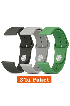 Huawei Watch GT GT2 GT2e GT4 GT5 Gt6 Gt7 Pro SE Elite 46mm Uyumlu 22mm 3'lü Paket Silikon Kordon Seti