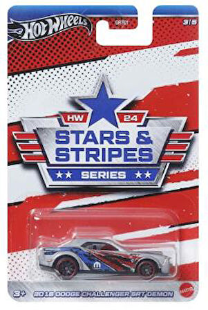 Hot Wheels Stars Stripes Series 2018 Dodge Challenger SRT Demon HRW64