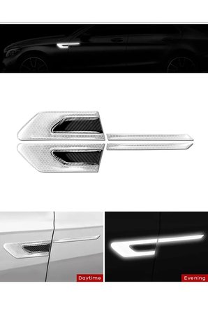 Oto Sticker Reflektörlü Yan Kapı Çamurluk Venti Reflektif Yapıştırma Oto Aksesuar