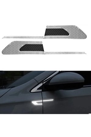 Oto Sticker Reflektörlü Yan Kapı Çamurluk Venti Reflektif Yapıştırma Oto Aksesuar