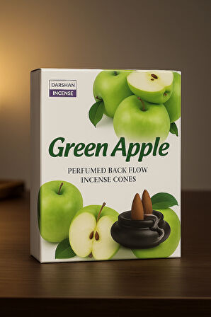 Yeşil Elma Aromalı Geri Akış Tütsü | Green Apple Backflow Incense 10’li Paket