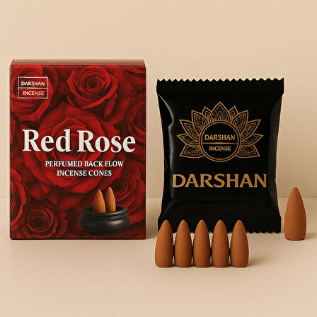 Hyge Kırmızı Gül Aromalı Geri Akış Tütsü | Red Rose Backflow Incense 10’lu Paket
