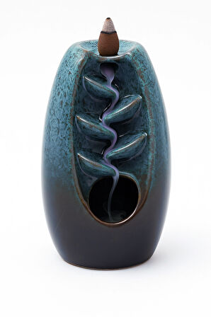 Yeşil Seramik Şelale Tütsülük / Green Ceramic Waterfall Backflow Incense Burner