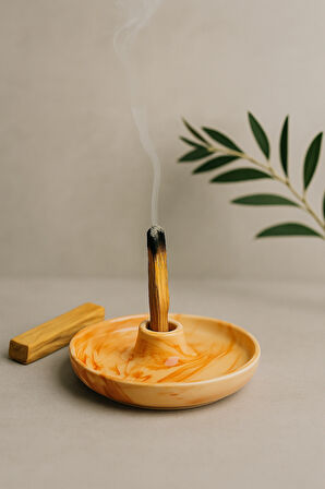 Mermer Desenli Seramik Tütsülük | Marble Pattern Holder | Palo Santo-Sandal-Öd