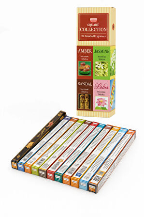 Darshan Square Collection 24 Farklı Aromalı Çubuk Tütsü Seti | 150'li Paket