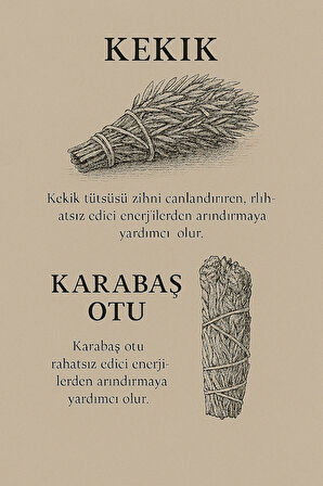Yedi Nefes | Doğal Demet Tütsü Seti | Karabaş, Kekik, Defne, Adaçayı, Biberiye, Mersin, Okaliptüs