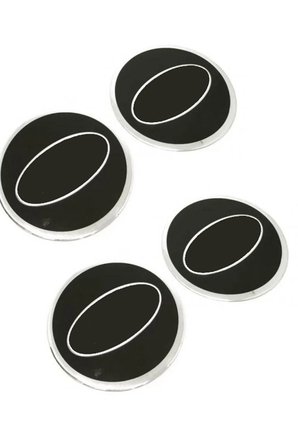 Jant Göbeği Arması Alüminyum Jant Göbek Sticker 4'lü Set 60mm Siyah