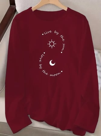 buğrahayalin Kadın Uzun Kollu Bisiklet Yaka Desenli Viskon Bluz