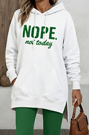 buğrahayalin Kadın Uzun Kollu Kapşonlu Bağcıklı Viskon Iki Iplik Sweat