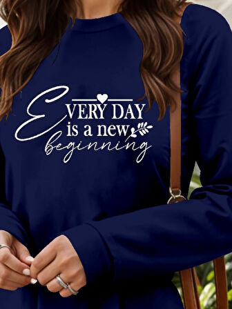 buğrahayalin Kadın Uzun Kollu Bisiklet Yaka Kısa Viskon Iki Iplik Elbise