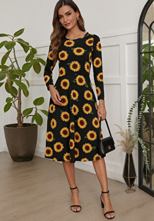 buğrahayalin Kadın Fakir Kol Bisiklet Yaka Midi Mikro Elbise