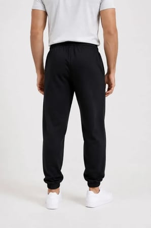 buğrahayalin Erkek İki İplik Beli Lastikli Bağcıklı Regular Fit Jogger Eşofman Altı - Siyah
