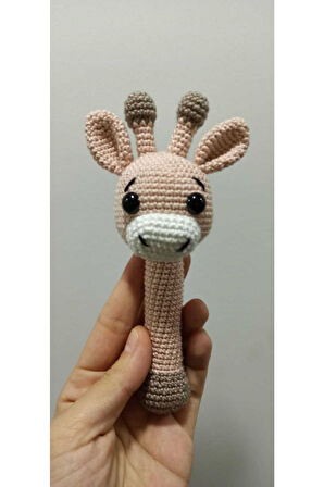 Yenidoğan Sevimli Zürafa Çıngırak Amigurumi Organik Oyuncak Karışık