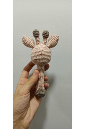 Yenidoğan Sevimli Zürafa Çıngırak Amigurumi Organik Oyuncak Karışık