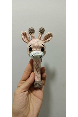 Yenidoğan Sevimli Zürafa Çıngırak Amigurumi Organik Oyuncak Karışık