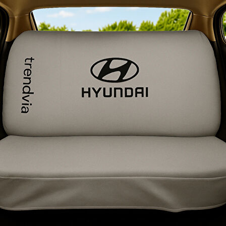 Açık Gri Renk Penye Oto Koltuk Kılıfı – Hyundai Logolu Ön ve Arka Koltuk Takımı