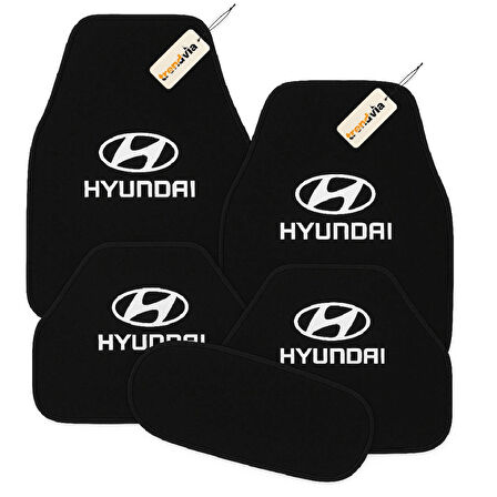 Siyah Renk Hyundai Logolu Araç Halı Paspas Takımı 5 Parça – Şık, Dayanıklı ve Kolay Temizlenebilir