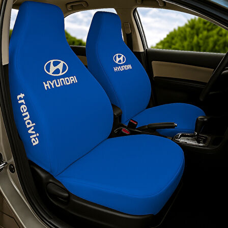 Mavi Renk Penye Araç Koltuk Kılıfı – Hyundai Logolu Ön Arka Takım