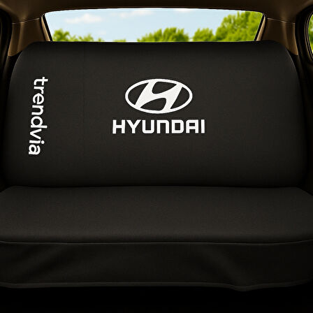 Penye Kumaş Siyah Koltuk Kılıfı Takımı – Hyundai Logolu Ön ve Arka Kılıf Seti
