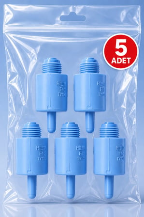 Depolu Sabunluk Musluk Başlığı - Alttan Basmalı 5'Li Paket - Mavi