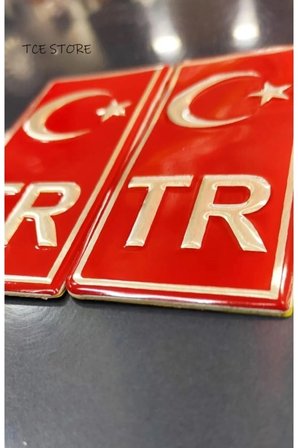 Tr Plaka Krom Sticker 2'li - Türkiye Plaka Krom Sticker - Türkiye Plakalık Krom