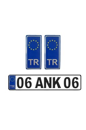 Tr Plaka Krom Sticker 2'li - Türkiye Plaka Krom Sticker - Türkiye Plakalık Krom