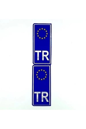 Tr Plaka Krom Sticker 2'li - Türkiye Plaka Krom Sticker - Türkiye Plakalık Krom