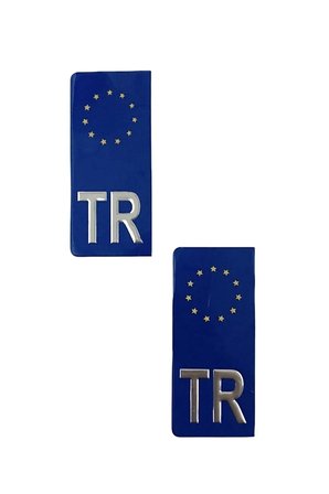 Tr Plaka Krom Sticker 2'li - Türkiye Plaka Krom Sticker - Türkiye Plakalık Krom