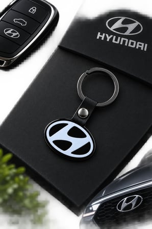 Anahtarlık Hyundai Logolu Metal Halka Şık Detaylı Oto Anahtarlık Sportif Tasarım