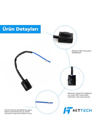 Renault Clio 4, Captur, Fluence, Megane 3, Scenic 3 Uyumlu Dış Kapı Kolu Butonu Dokunmatik Switch Düğmesi OEM 285989032R