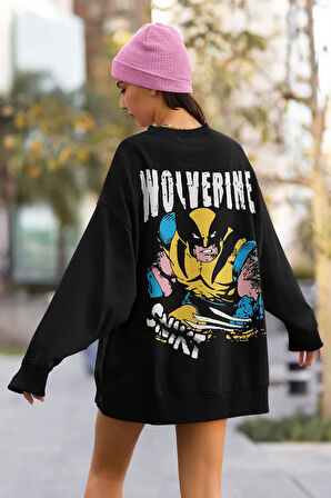 Wolverine Baskılı Unisex Oversize Dc Film Karakter Sweatshirt