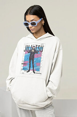 Jujutsu Kaisen Baskılı Unisex Oversize Anime Hoodie