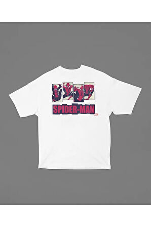 Spider-Man Karakter Baskılı Unisex Oversize Marvel Tişört